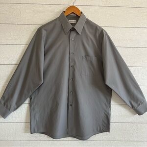 Van Heusen Steel Gray Button Down Dress Shirt Size Large (16-32/33)
